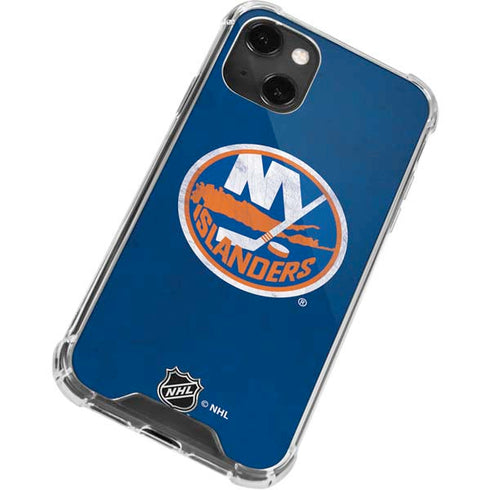 NHL New York Islanders Distressed iPhone 14 Plus Clear Case