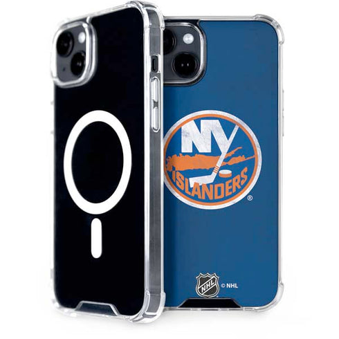NHL New York Islanders Distressed iPhone 15 Plus MagSafe Case