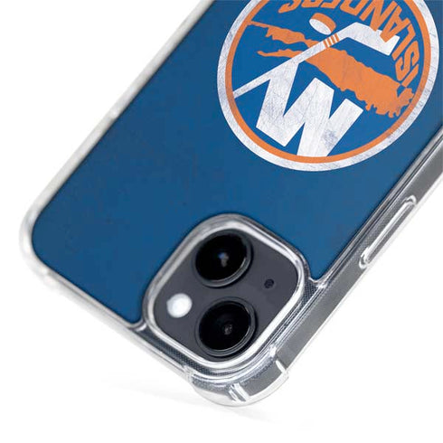 NHL New York Islanders Distressed iPhone 15 Plus MagSafe Case