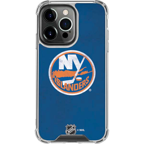 NHL New York Islanders Distressed iPhone 14 Pro Clear Case