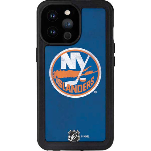 NHL New York Islanders Distressed iPhone 14 Pro Max Waterproof Case