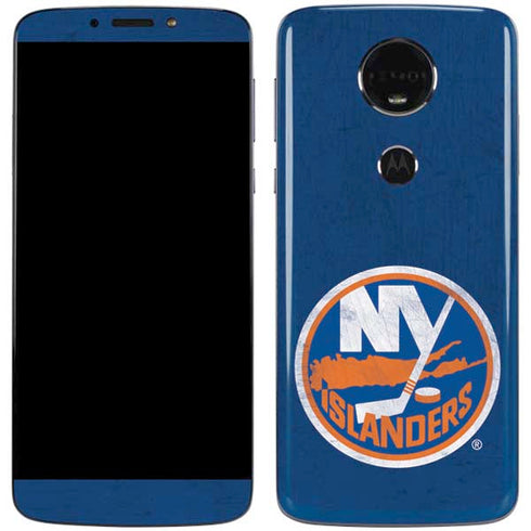 NHL New York Islanders Distressed Moto E5 Plus Skin