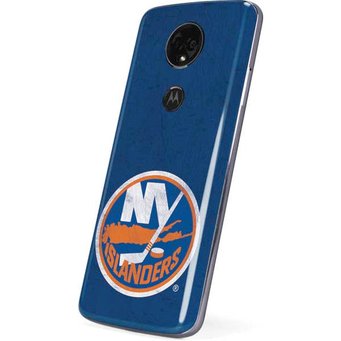 NHL New York Islanders Distressed Moto E5 Plus Skin