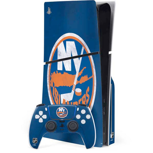 NHL New York Islanders Distressed PS5 Slim Disk Bundle Skin