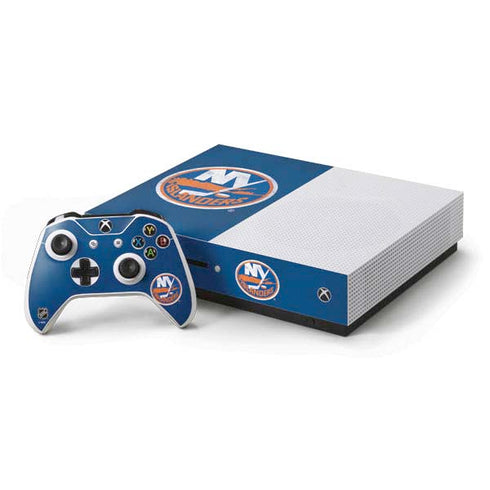 NHL New York Islanders Distressed Xbox One S Console and Controller Bundle Skin