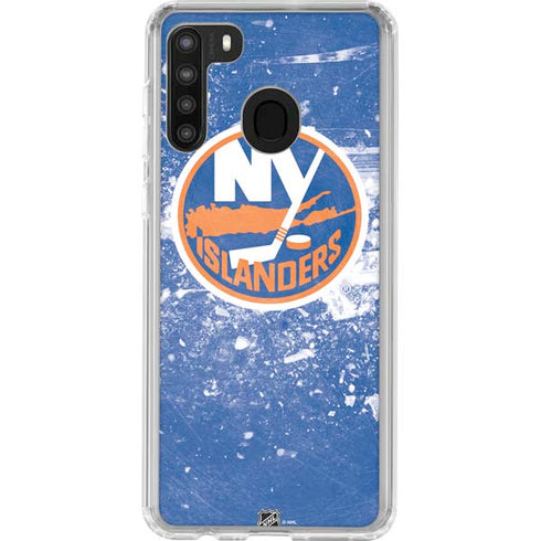 NHL New York Islanders Frozen Galaxy A21 Clear Case