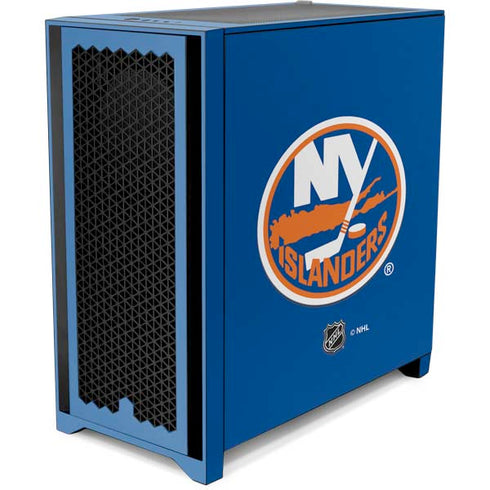 NHL New York Islanders Solid Background Corsair 4000D Tempered Glass Mid-Tower ATX Case Skin