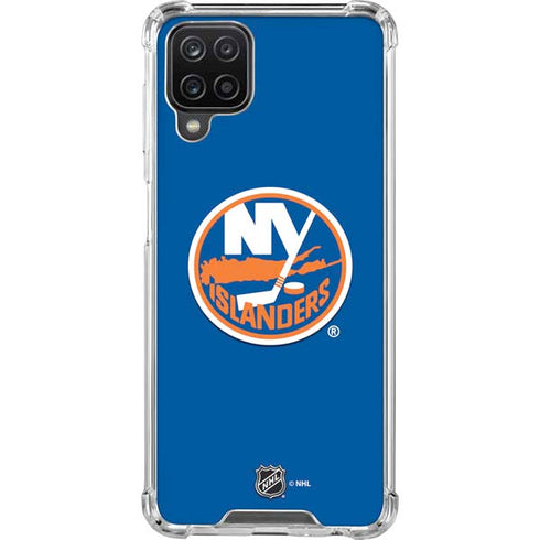 NHL New York Islanders Solid Background Galaxy A12 Clear Case