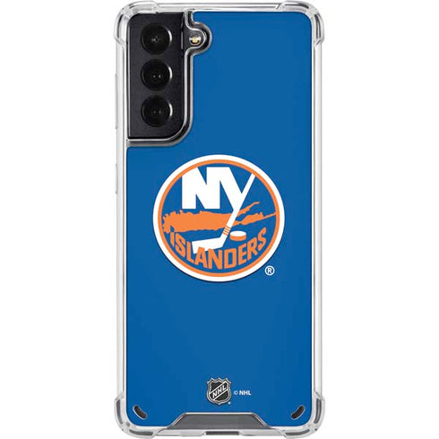 NHL New York Islanders Solid Background Galaxy S21 5G Clear Case