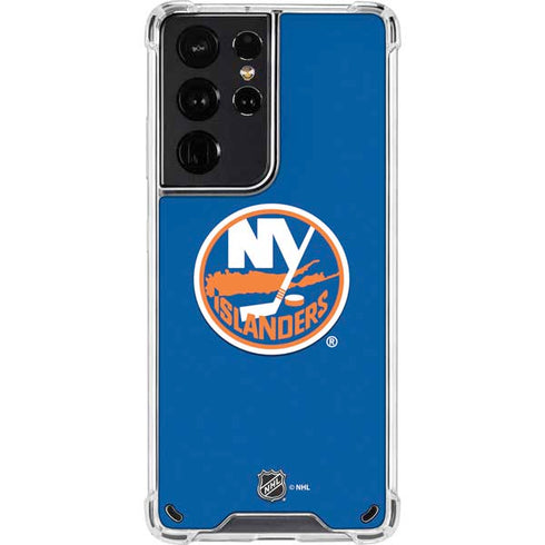 NHL New York Islanders Solid Background Galaxy S21 Ultra 5G Clear Case