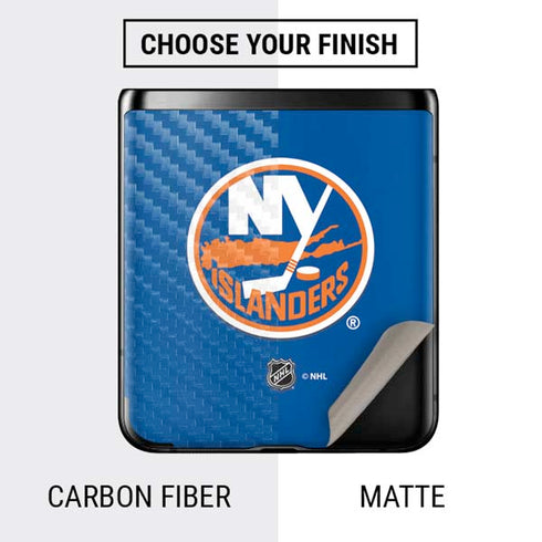 NHL New York Islanders Solid Background Galaxy Z Flip Skin