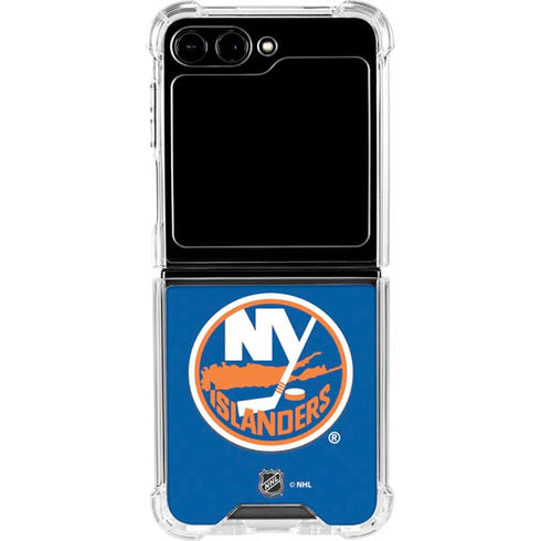 NHL New York Islanders Solid Background Galaxy Z Flip5 5G Clear Case