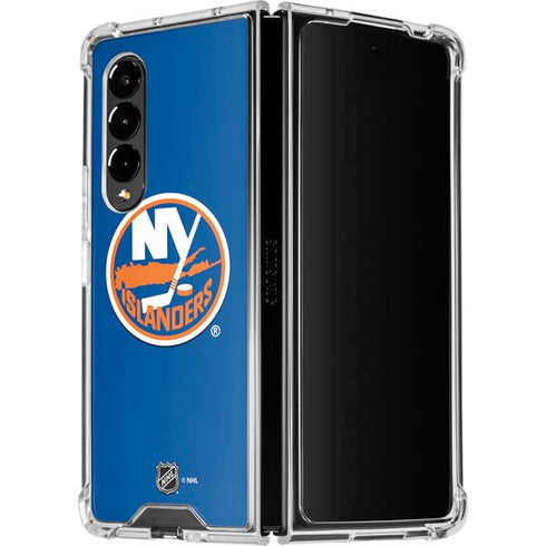 NHL New York Islanders Solid Background Galaxy Z Fold4 5G Clear Case