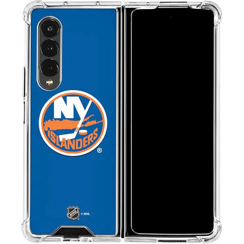 NHL New York Islanders Solid Background Galaxy Z Fold4 5G Clear Case