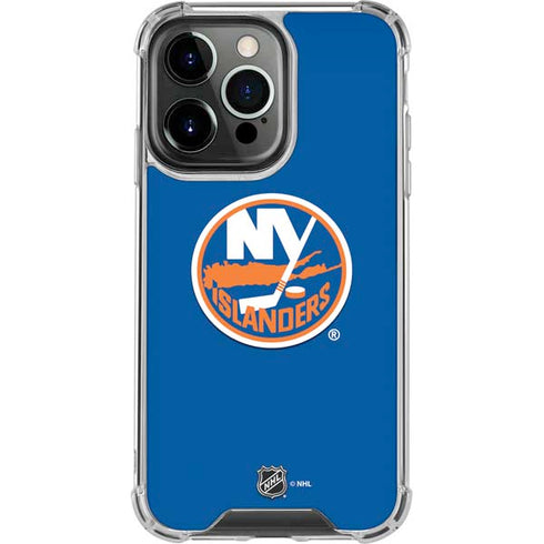 NHL New York Islanders Solid Background iPhone 15 Pro Clear Case