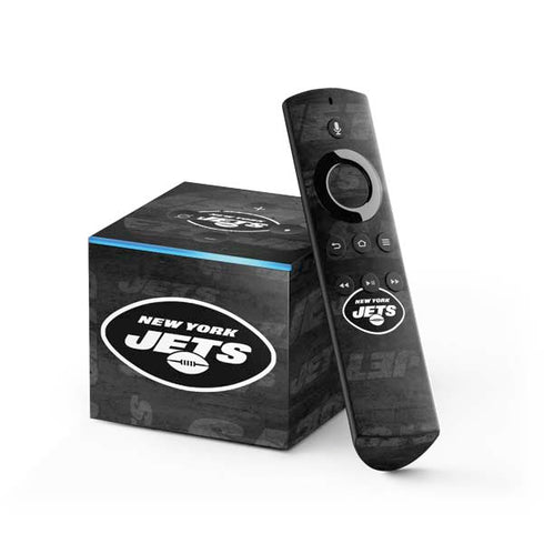 NFL New York Jets Black & White Fire TV Cube Skin