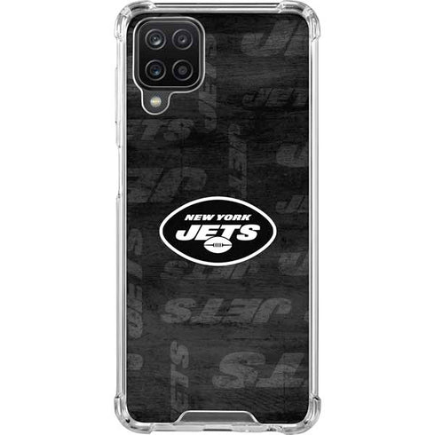 NFL New York Jets Black & White Galaxy A12 Clear Case