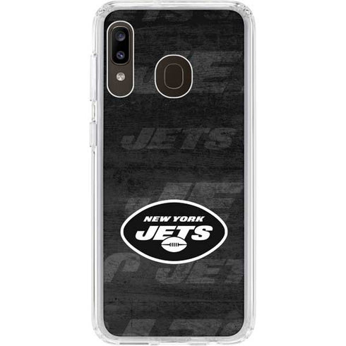 NFL New York Jets Black & White Galaxy A20 Clear Case