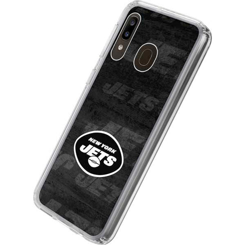 NFL New York Jets Black & White Galaxy A20 Clear Case