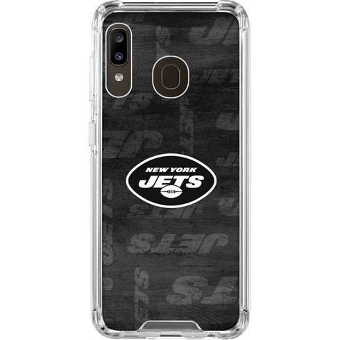 NFL New York Jets Black & White Galaxy A30 Clear Case