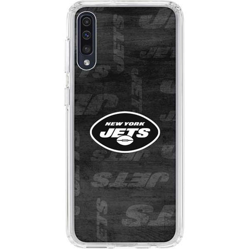 NFL New York Jets Black & White Galaxy A50 Clear Case