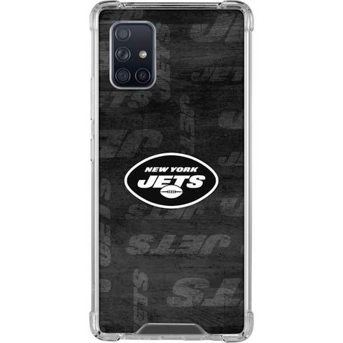 NFL New York Jets Black & White Galaxy A71 5G Clear Case