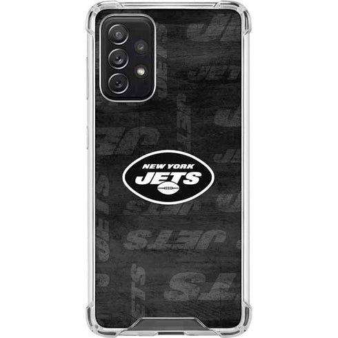 NFL New York Jets Black & White Galaxy A72 5G Clear Case