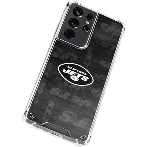 NFL New York Jets Black & White Galaxy S21 Ultra 5G Clear Case