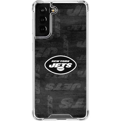 NFL New York Jets Black & White Galaxy S22 Plus Clear Case