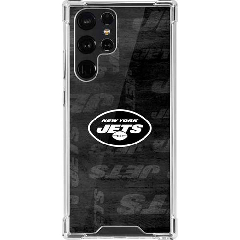 NFL New York Jets Black & White Galaxy S22 Ultra Clear Case
