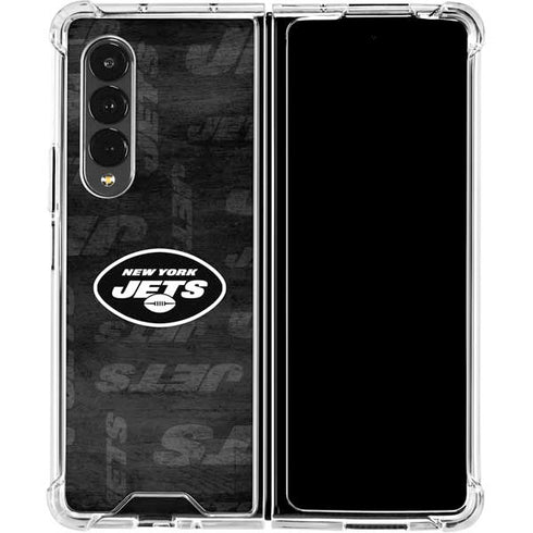 NFL New York Jets Black & White Galaxy Z Fold4 5G Clear Case