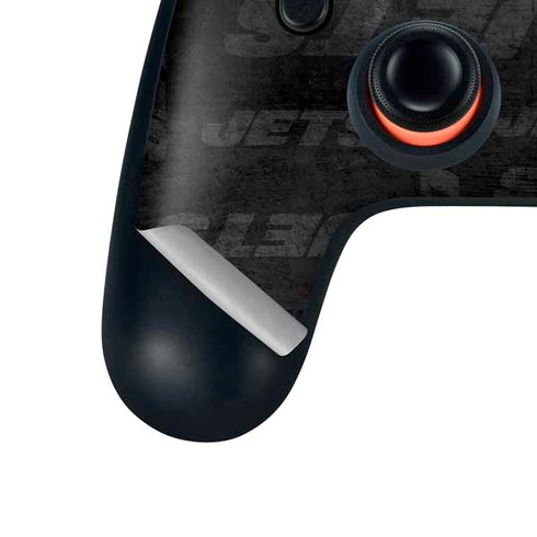 NFL New York Jets Black & White Google Stadia Controller Skin