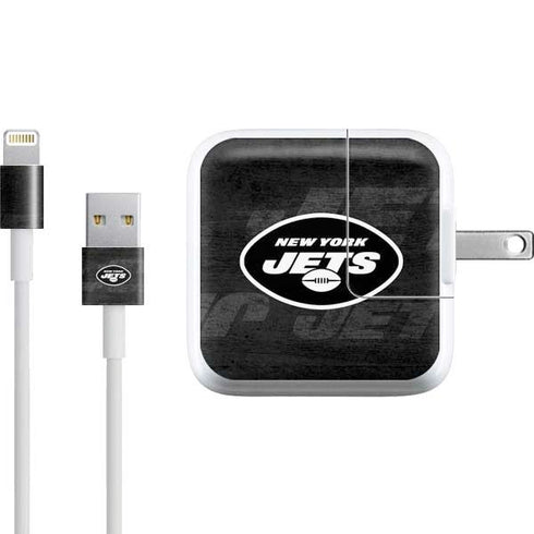 NFL New York Jets Black & White iPad Charger (10W USB) Skin