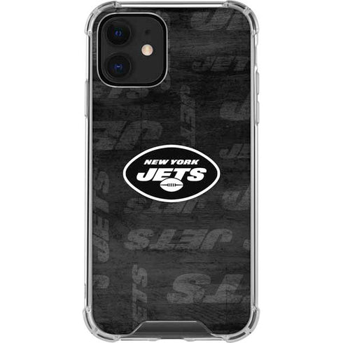 NFL New York Jets Black & White iPhone 12 Clear Case