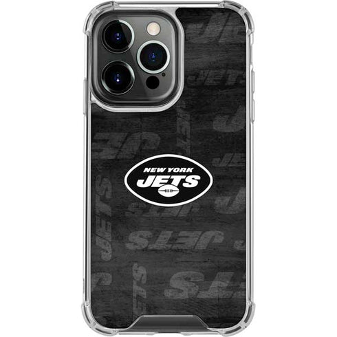 NFL New York Jets Black & White iPhone 15 Pro Clear Case