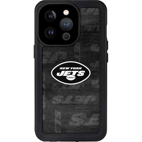 NFL New York Jets Black & White iPhone 14 Pro Waterproof Case