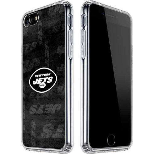 NFL New York Jets Black & White iPhone SE (2nd & 3rd Gen) Clear Case