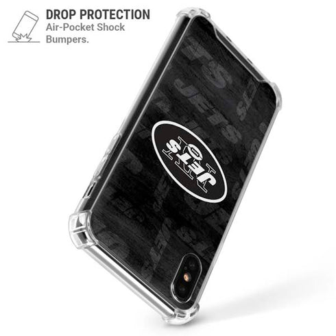 NFL New York Jets Black & White iPhone X/XS Clear Case