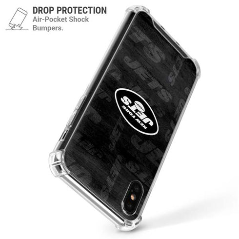 NFL New York Jets Black & White iPhone XS Max Clear Case