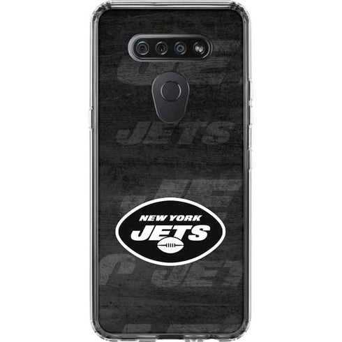 NFL New York Jets Black & White LG K51/Q51 Clear Case