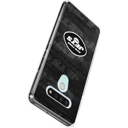 NFL New York Jets Black & White LG Stylo 6 Clear Case