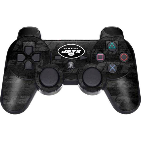 NFL New York Jets Black & White PS3 Dual Shock wireless controller Skin