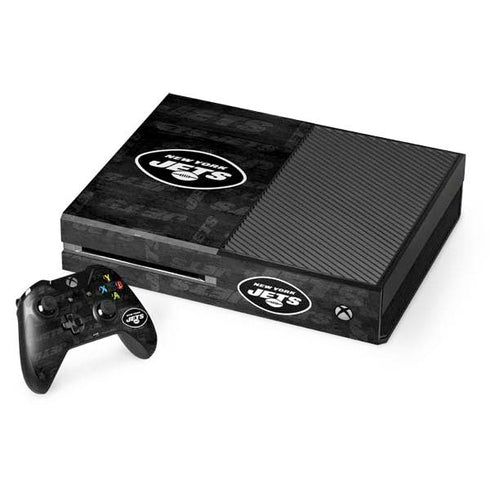 NFL New York Jets Black & White Xbox One Console and Controller Bundle Skin