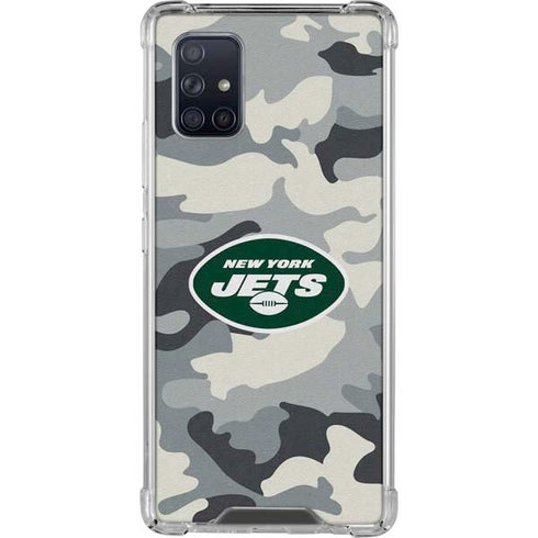 NFL New York Jets Camo Galaxy A71 5G Clear Case