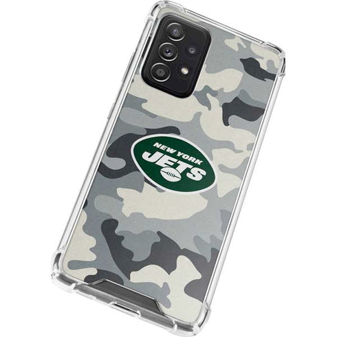 NFL New York Jets Camo Galaxy A72 5G Clear Case