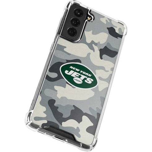 NFL New York Jets Camo Galaxy S21 FE Clear Case