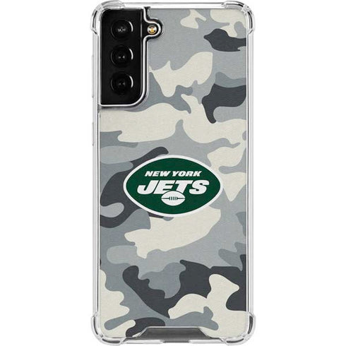 NFL New York Jets Camo Galaxy S21 FE Clear Case
