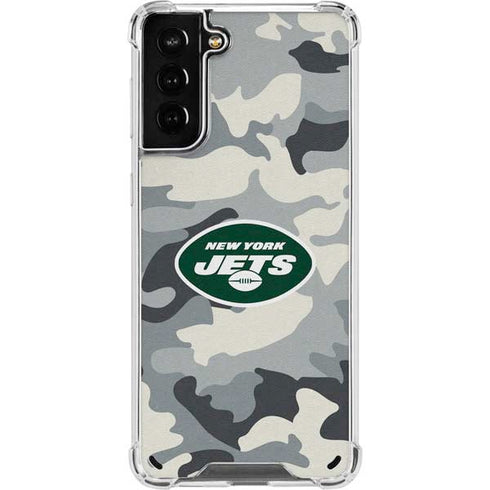 NFL New York Jets Camo Galaxy S21 Plus 5G Clear Case