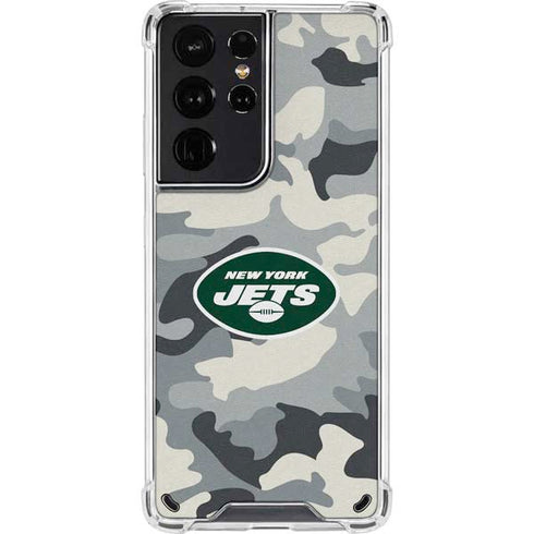 NFL New York Jets Camo Galaxy S21 Ultra 5G Clear Case