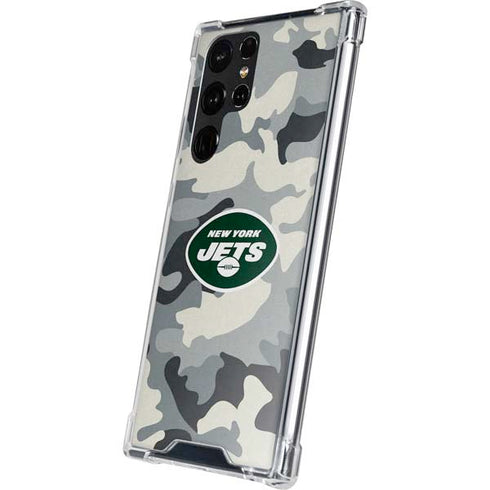 NFL New York Jets Camo Galaxy S22 Ultra Clear Case